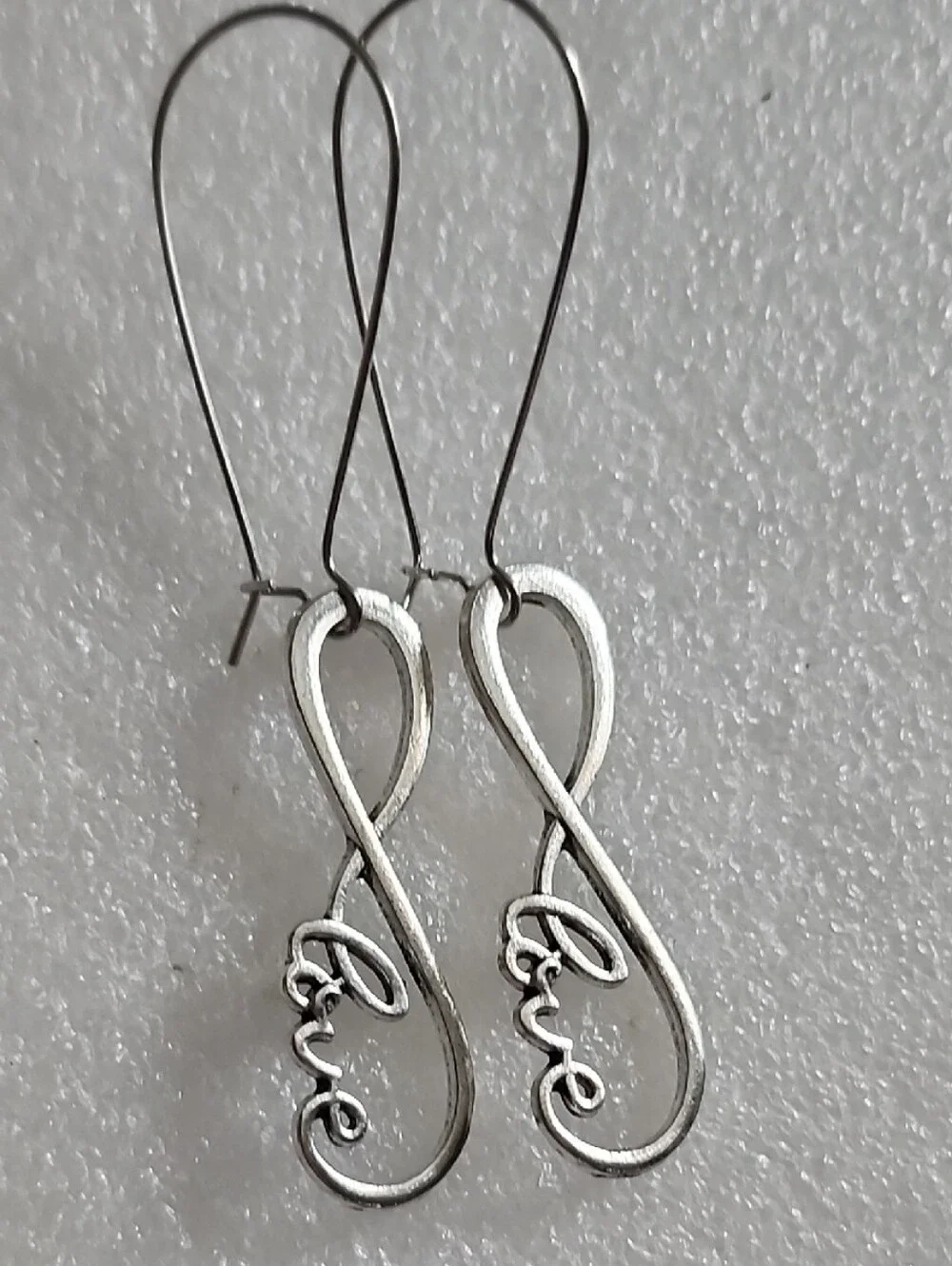 Hand Crafted Silver Infinity 'Love' Drop Earrings - Women Jewelry